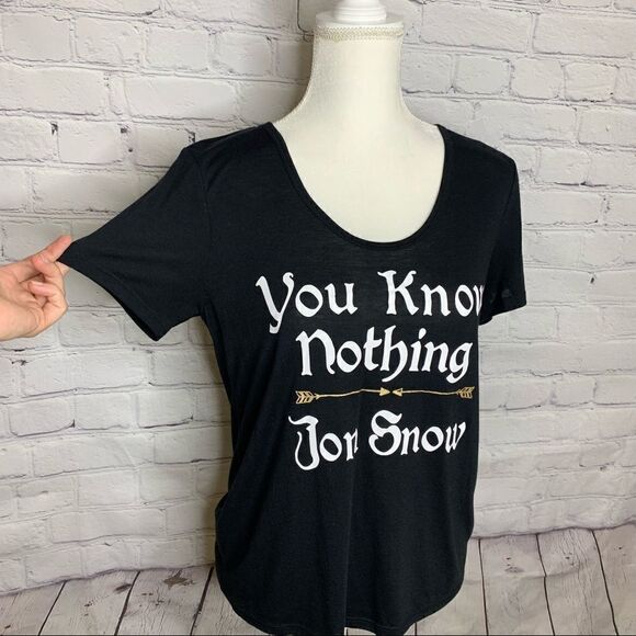 GAME OF THRONES You Know Nothing Jon Snow graphic short sleeve T-shirt - Picture 3 of 8